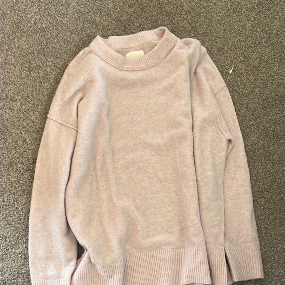 Aerie Light Pink Crewneck Sweater Soft Knit